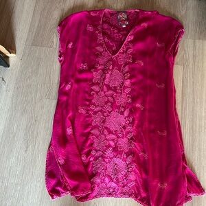 Johnny Was fushia tunic top